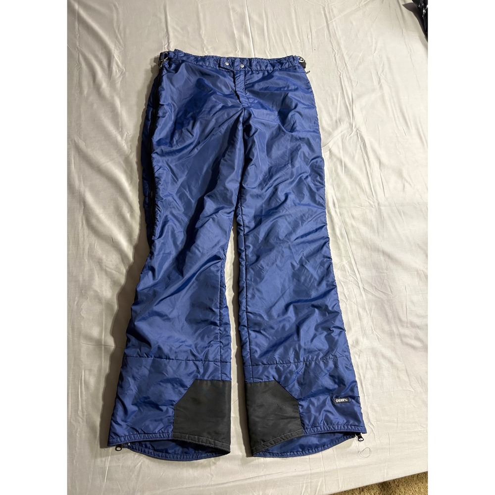 Vintage Gerry Mens Navy Blue Insulated Ski Snow Pants Made in USA Full Zip L